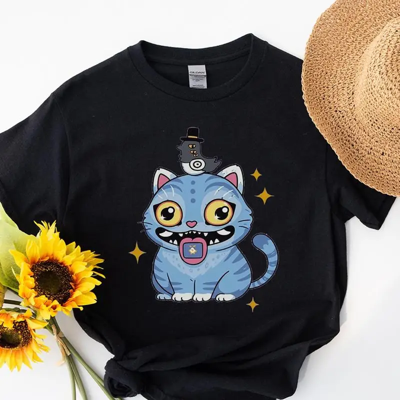 Grappige tijger en vogel grafische Tee Harajuku zacht katoen korte mouw O hals T-shirt Y2k kleding Street Wear Unisex kleding