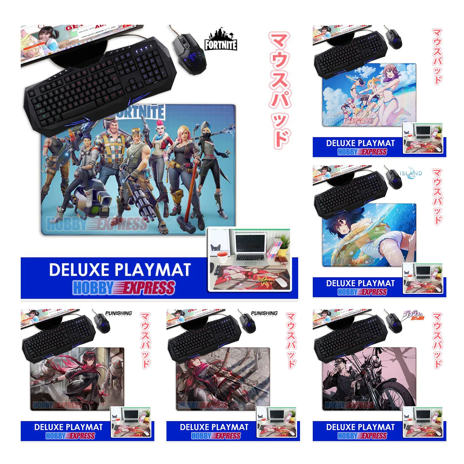 Hobby Express FGO Gintama Azur Lane Honkai Impact-alfombrilla de ratón multiusos de gran tamaño para juegos de ordenador en casa, alfombrilla de ratón de Anime, tapete antideslizante