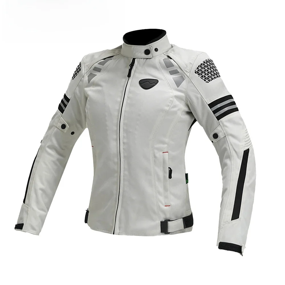 Dames Motorjas Vier Seizoenen Ademend Lichtgewicht Mesh Fietsen Moto Jas Protector Motocross Pak CE Beschermend - afbeelding 2