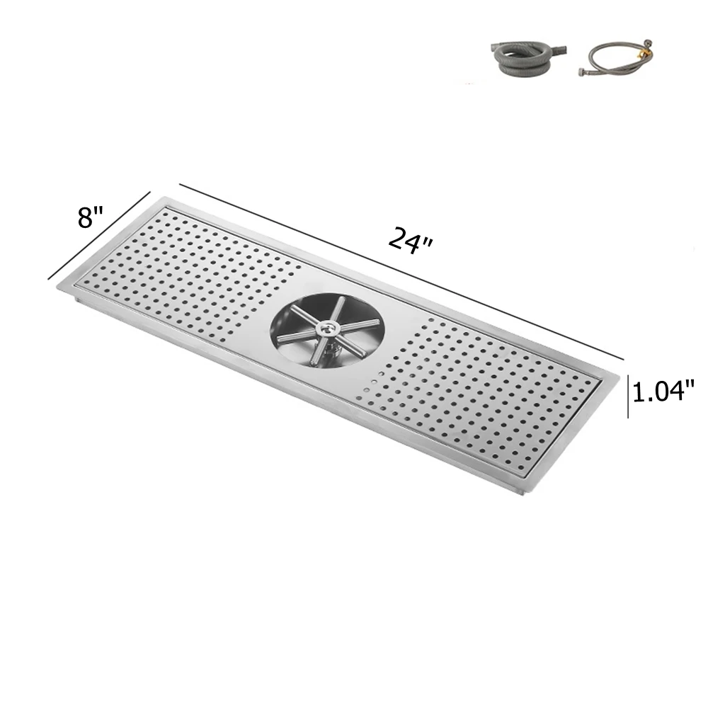 

24" X 8" Ultimate Sink-Mounted Glass Rinser - 304 Stainless Steel with Drip Tray for Fast Cleaning in Coffee Shops & Bars