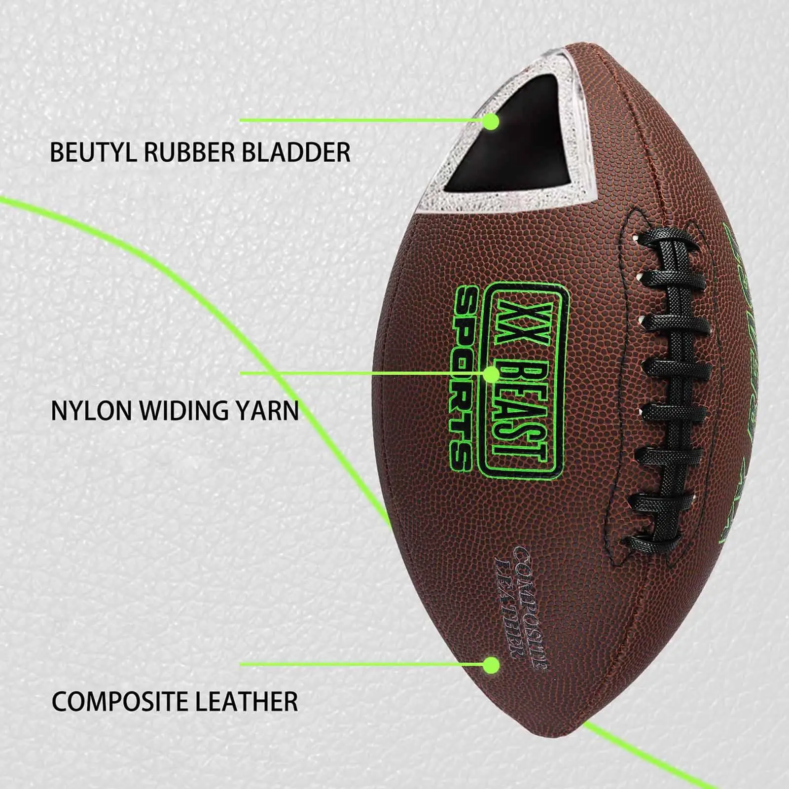 Pallone da rugby Calcio americano Palestra Pratica sportiva Antiscivolo Resistente all'usura Gioco ricreativo per giochi di società di squadra di allenamento all'aperto