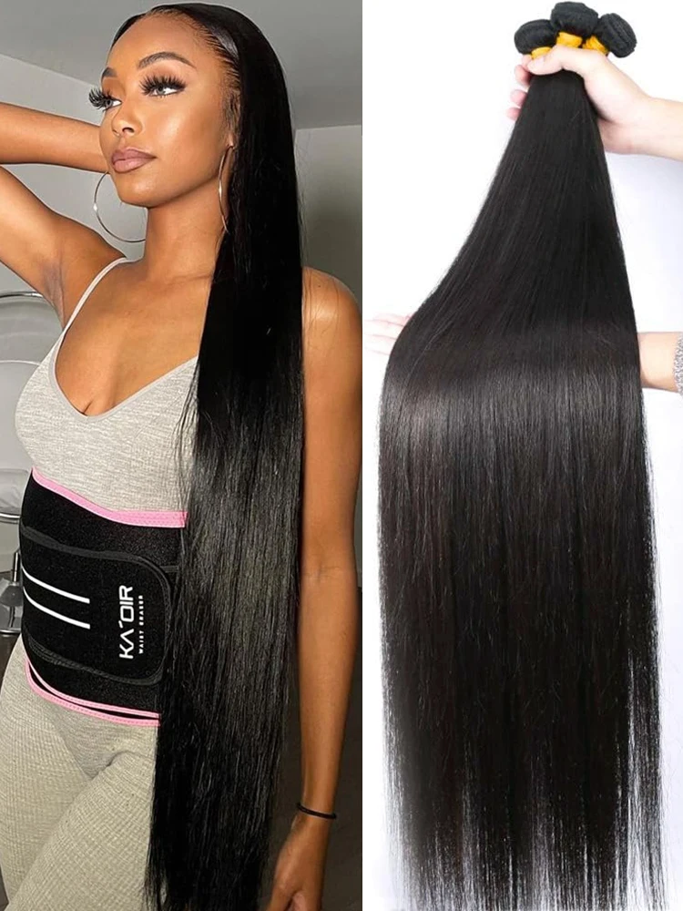 40 inches Human Hair Bundles Straight Brazilian Hair Extensions Bundles 12A Virgin Human Hair Bundles Weaves Hair Extensions