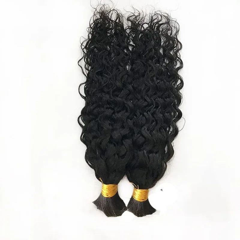 Cabelo humano em massa para trançar, molhado e ondulado, sem trama, onda de água encaracolada, 100% pacote macio, extensões de cabelo