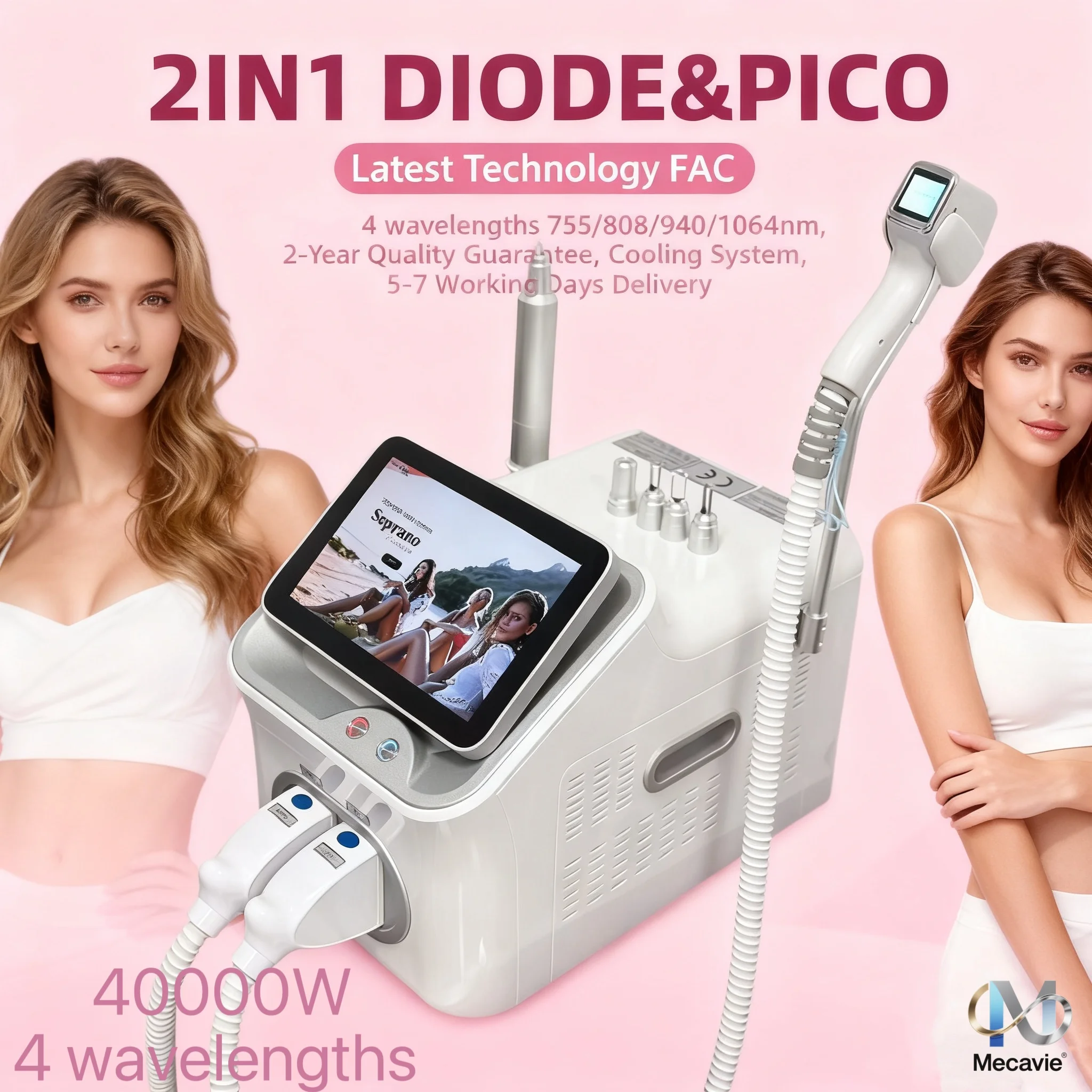 

Новый лазерный аппарат 2-в-1 для удаления татуировок (пикосекундный) и безболезненной перманентной эпиляции (диодный 808 нм) с технологией охлаждения