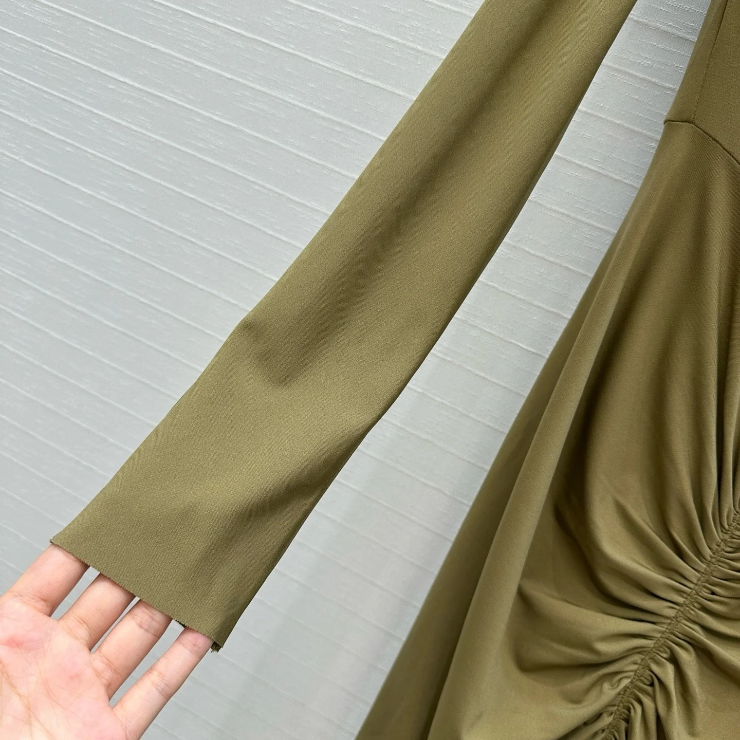 Estranho gato hipster vestido ruched feminino o-pescoço manga cheia magro estiramento robe outono tendência simples clássico pregas longo bodycon