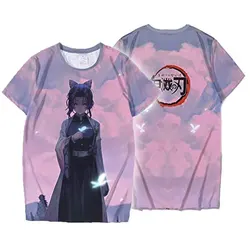 New Summer Fashion Anime Demon Slayer Kochou Shinobu 3D T Shirt Kids Casual T-shirt Boy Girl Unisex Clothes Oversized Tshirt Top