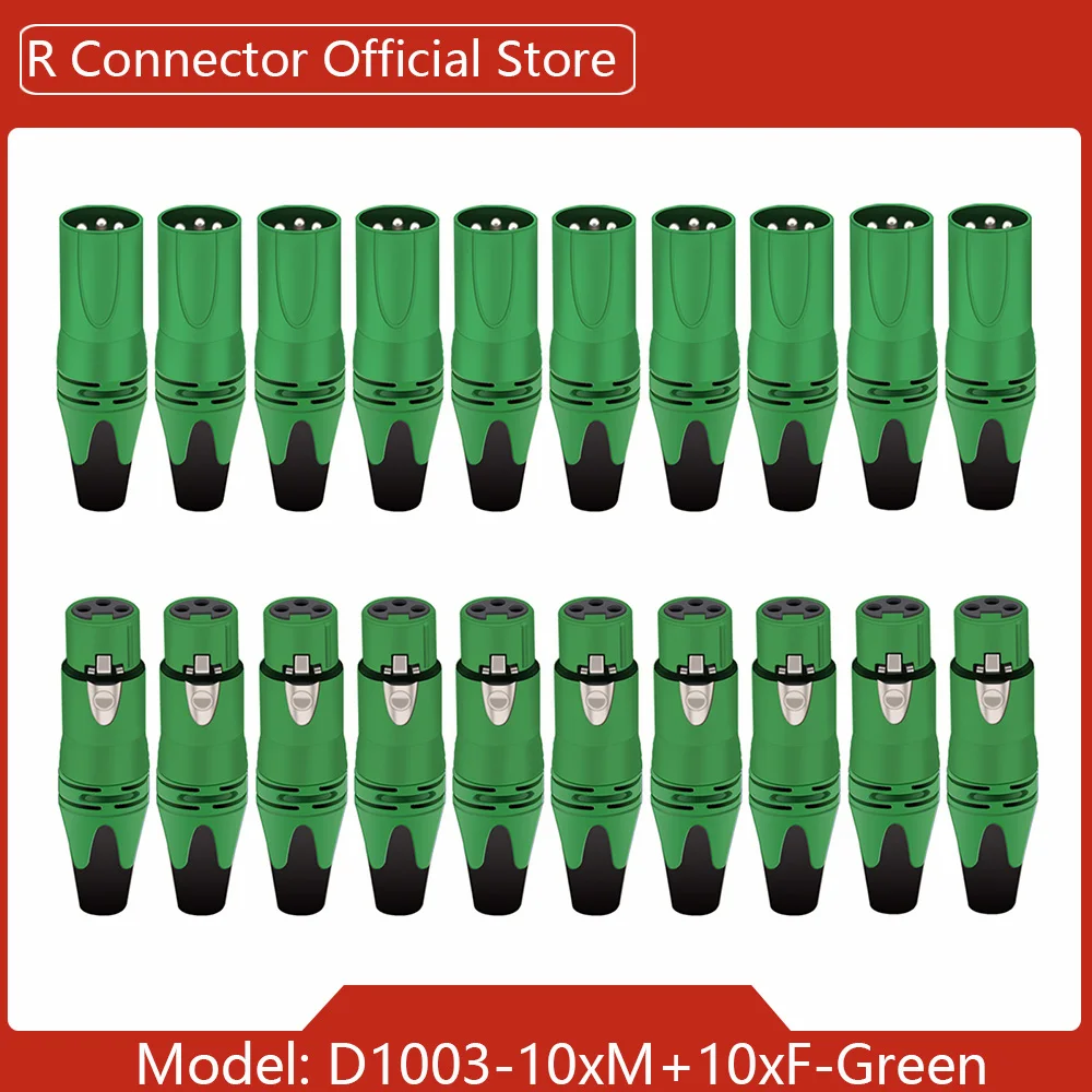 20 stücke/10 sätze Bunte 3Pin XLR Weibliche + Stecker 3 Pole XLR Buchse Mikrofon Stecker Kanone MIC Audio kabel Draht Anschlüsse 6