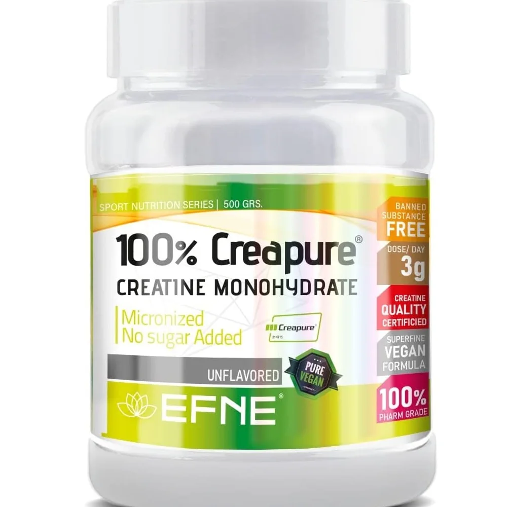 EFNE | Creatine Creapure | 500 grams powder | 100% purity Creapure | Increases resistance | Increases strength | Neutral taste | Vegan |