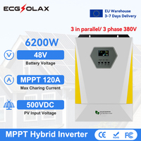 ECGSOLAX 6.2KW Solar Hybrid Inverter 48V 220Vac With Mppt 120A Charging Controller Solar Inverter Support Parallel  BMS 3 Phase