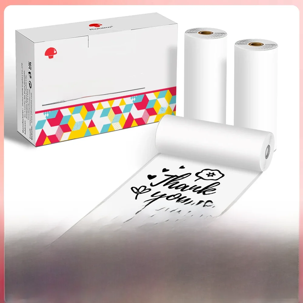 Phomemo M03AS M04S M04AS samoprzylepny papier termiczny biały termiczny przezroczysty papier samoprzylepny papier fotograficzny do domowego biura uwaga studium — zdjęcie produktu 7
