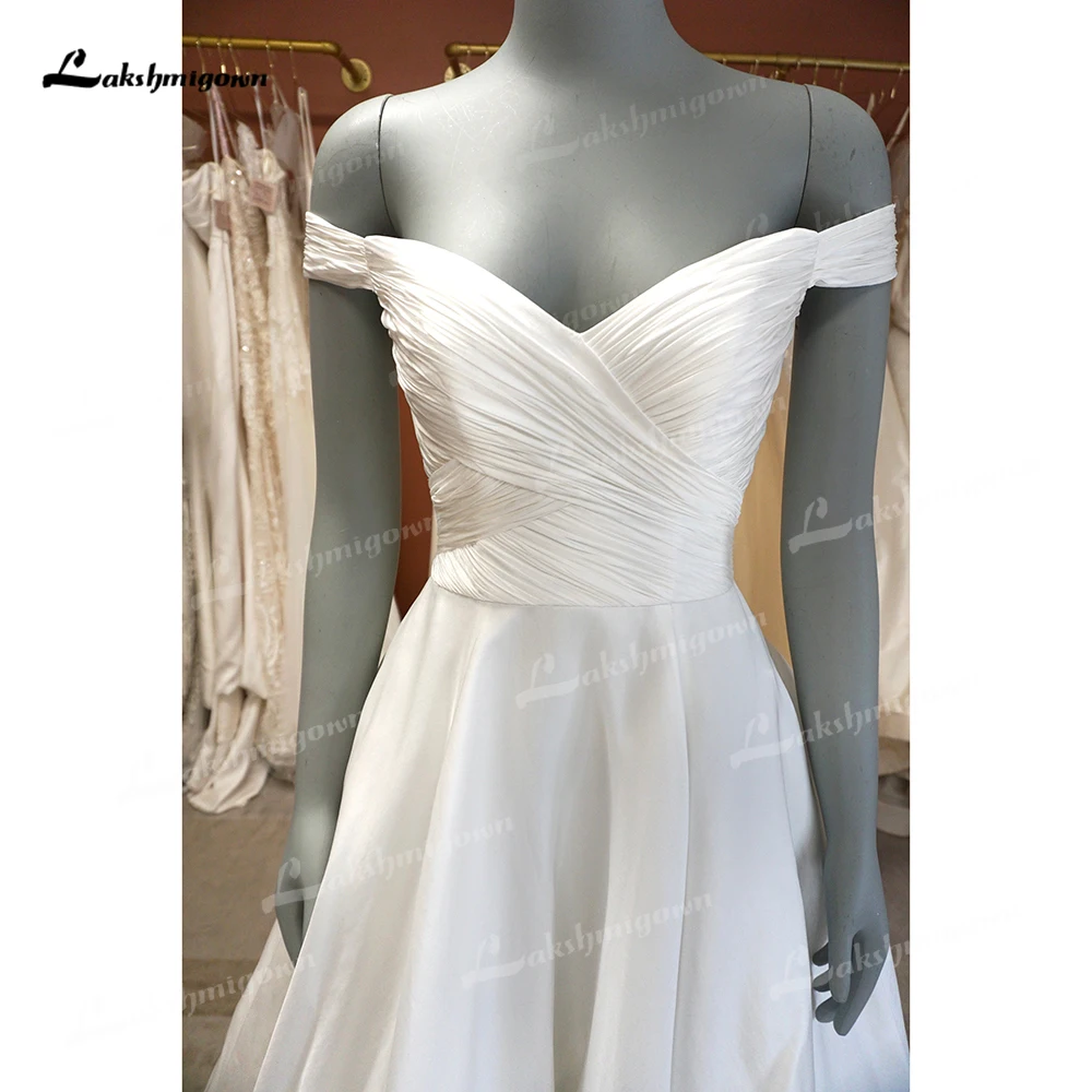 Robe de mariée en satin plissé dos nu, simple et sexy, chérie hors de l'initiative, une ligne, patients Boho, quel que soit le balayage, éducatif