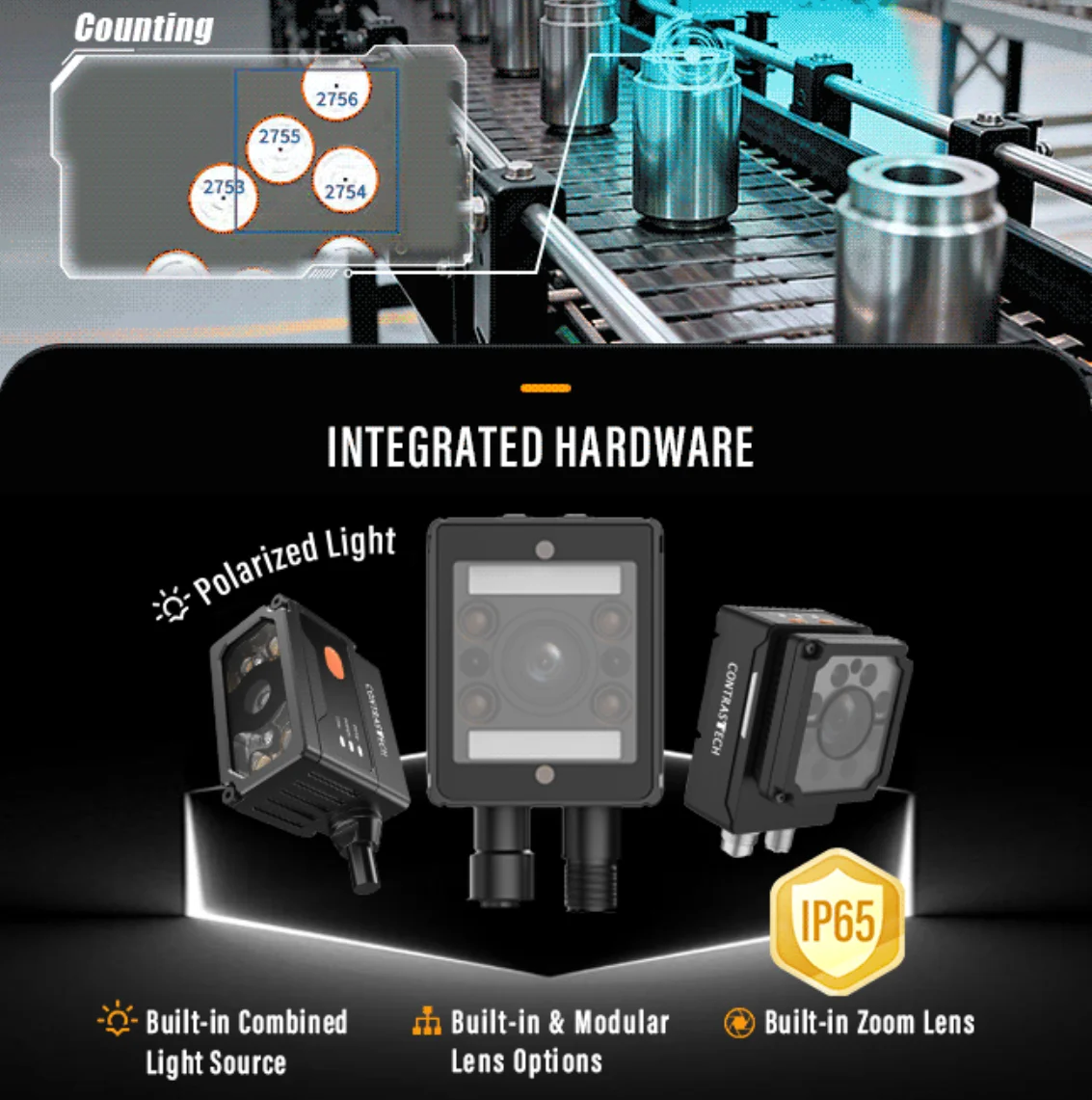 AI Smart Camera 1.6MP 60fps IP65 Industrial Vision Camera with Barcode QR Code OCR Recognition for Automation Inspection iLOGIX