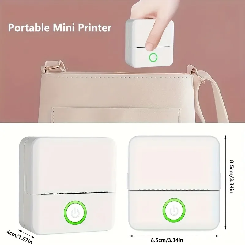 Wireless Mini Portable Thermal Label Maker, 203dpi HD Print, Supports WiFi/USB/Battery Power, for Notes, Journals, Receipts