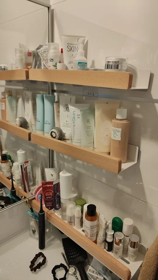 Wooden living room bathroom shelf wall mounted bathroom toilet sink shelf wall storage rack Kitchen shelf storage photo review