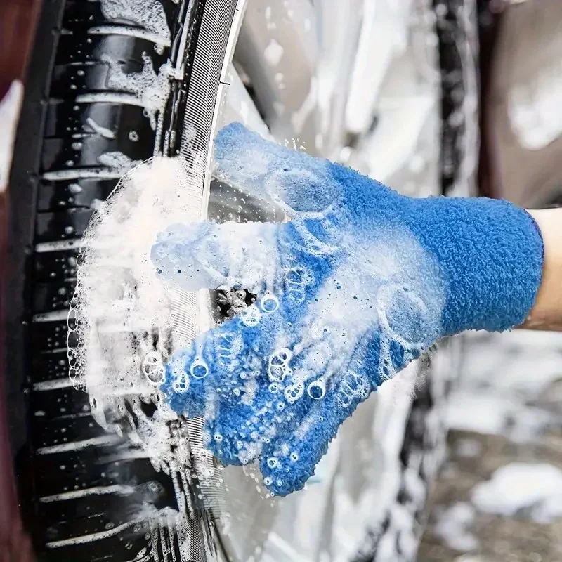 1 pair of ultra-fine fiber dust removal gloves - suitable for soft cleaning of indoor plants, blinds, and furniture surfaces