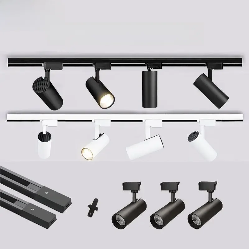 LED Track Lights Commercial COB Spotlights Clothing Stores Exhibition Halls Shopping Malls High Brightness Track Lights Slide