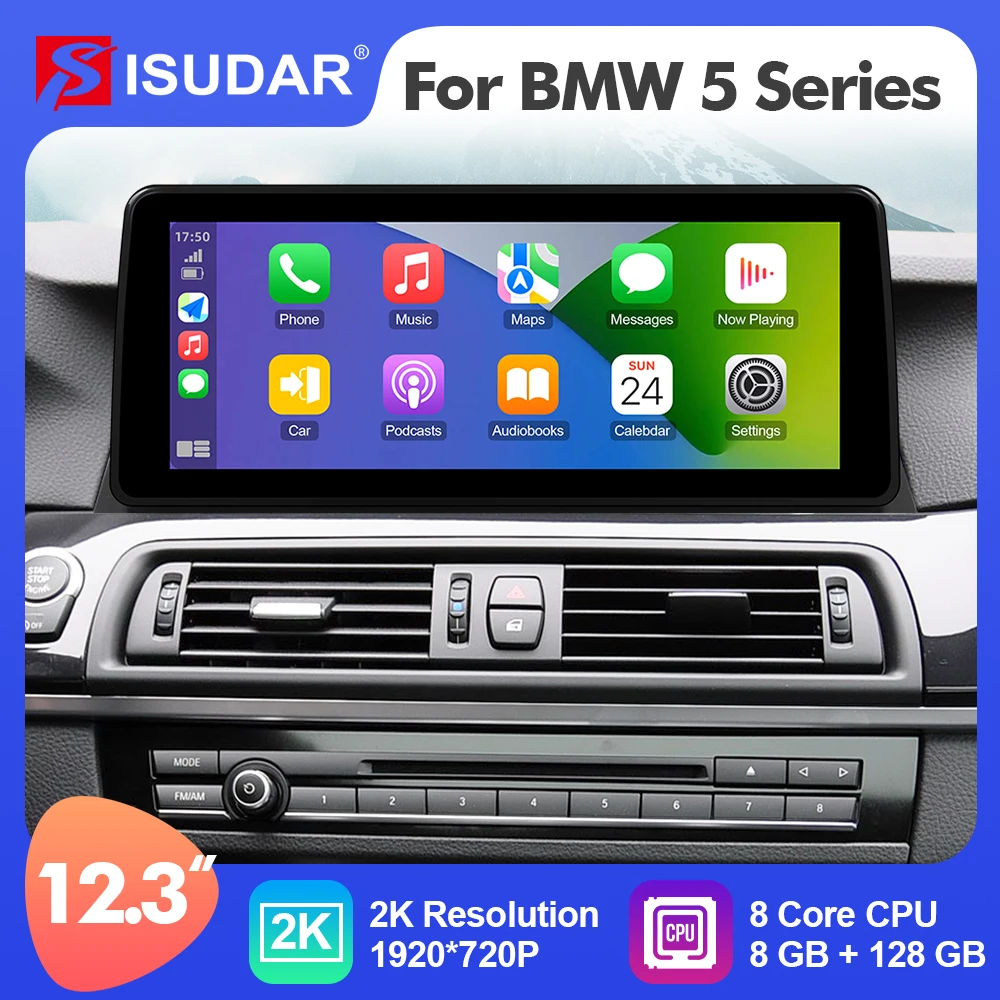 

ISUDAR 12.3 Inch Android 12 Car Radio For BMW 5 Series F10 F11 2011-2016 CIC/NBT GPS Auto Multimedia Stereo Player Carplay 2 Din