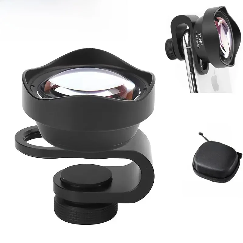 Ulanzi Universal 75 mm Makro-Telefonobjektiv mit Clip, professionelles Telefon-Kameraobjektiv für iPhone 15 14 Samsung S20 Plus Huawei Xiaomi