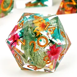 D&D Dice Set - 7-Piece Sharp Edge Transparent Resin Dice for Dungeons & Dragons, Perfect for Tabletop RPGs and Gaming