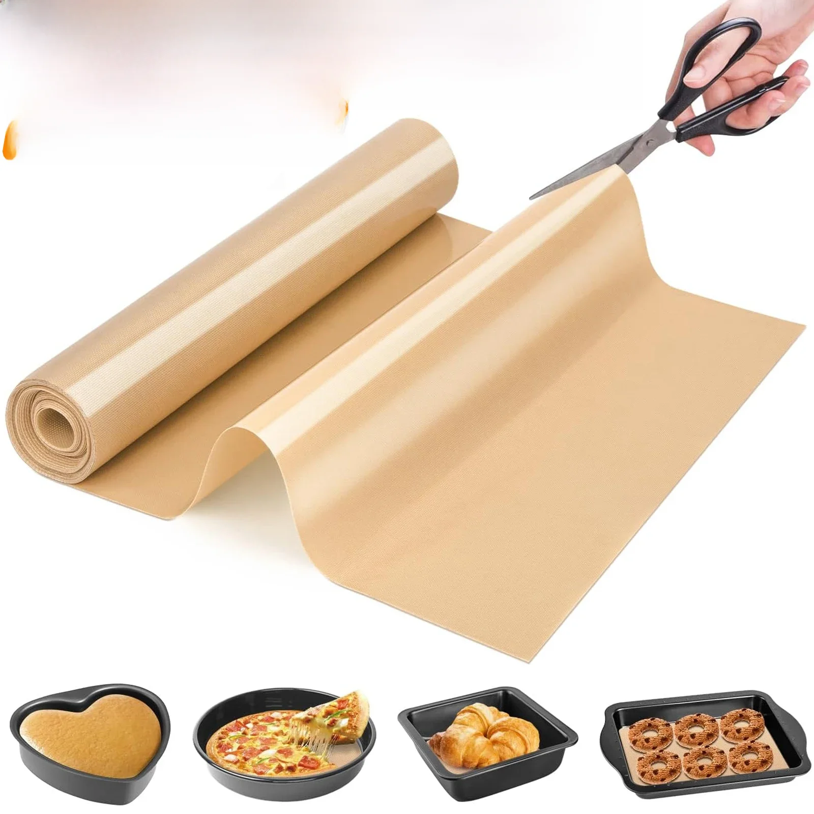 Rouleau de tapis de cuisson en Silicone, grand revêtement de four réutilisable et résistant à la chaleur pour pain aux biscuits, tapis de pâtisserie antiadhésif et antidérapant pour rouler la pâte