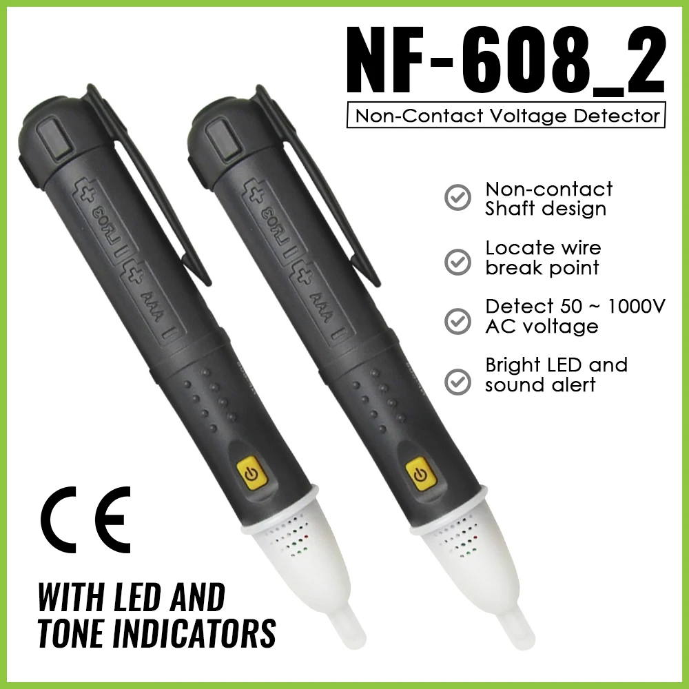 Pensize Non-contact Voltage Detector 50~1000v AC Voltage Bright LED Tone Indicators Live Wire Circuit Breakers Lighting Fixtures