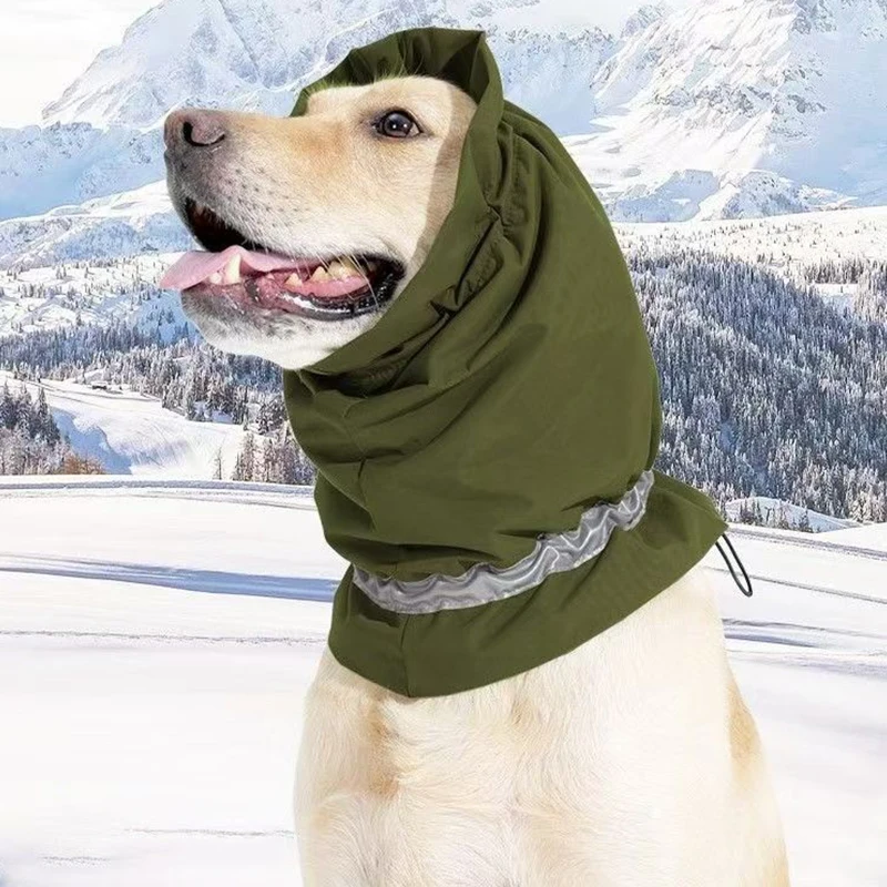 Dog Earmuff Snowproof Waterproof Cold-proof Warm Neck Protection Adjustable With Reflective Clauses Scarf Windproof Pet Supplies