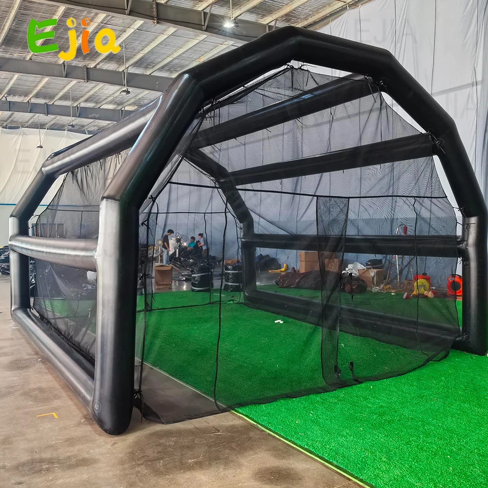 20x16フィート 商用PVC製インフレータブルバッティングケージ 野球スポーツゲーム ネット付き ソフトボールピッチングケージ、フットボール/テニス練習用