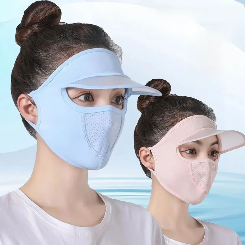 AliExpress WRELS Ice Silk Mask for Outdoor Cycling UV Protection Breathable Face Cover With Brim Quick-drying Hanging Ear Headband Hat Mask