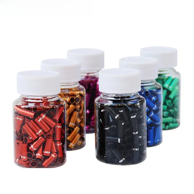 AliExpress NONE 100pcs CNC 5mm Shift Brake Cable 4mm MTB Bike Derailluer Housing Cap Line Outer Crimp Tips Aluminum Ring Ferrule Inner Cable End