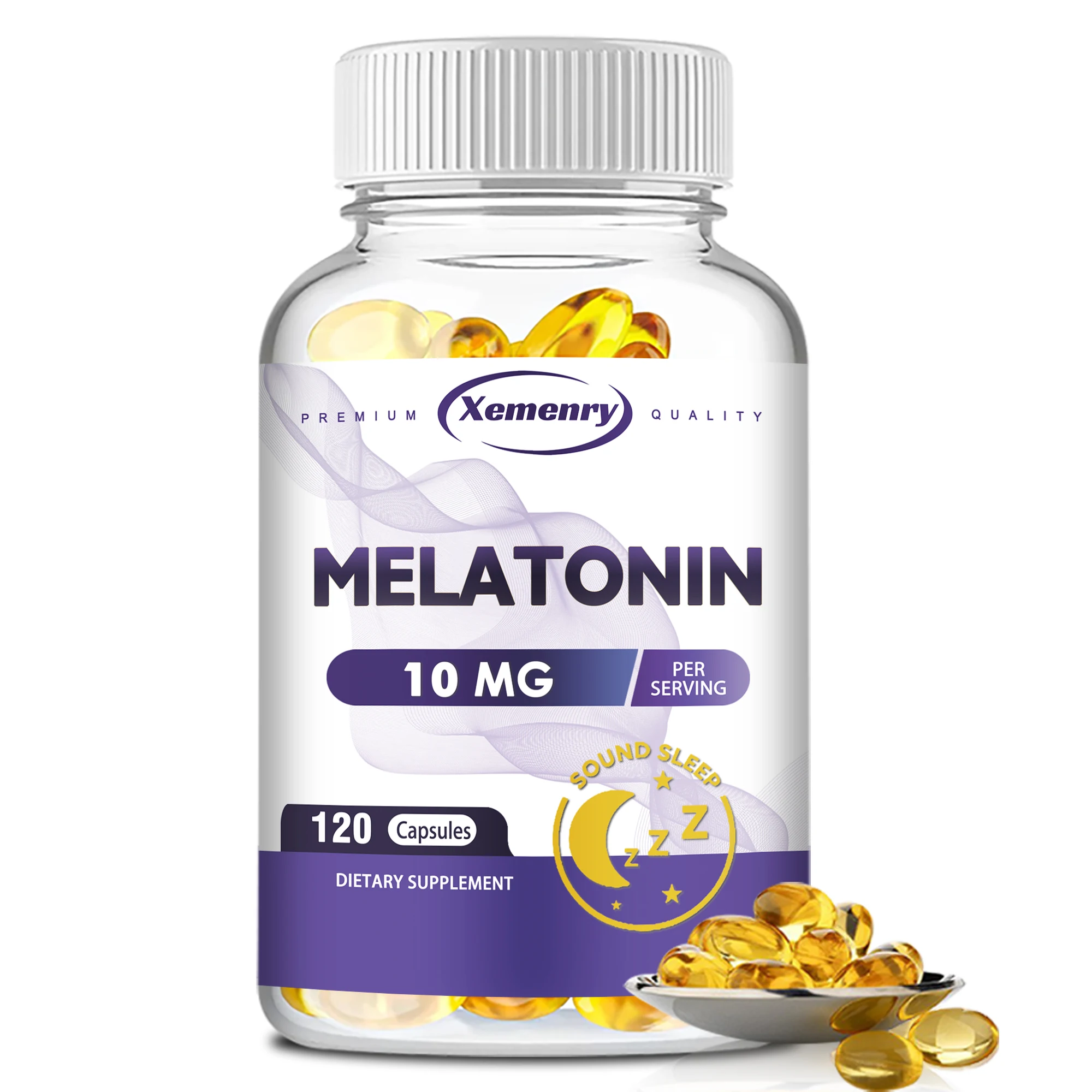 Melatonin Supplement - Promote Sleep Quality, Relieve Stress, Improve Insomnia, Fall Asleep Faster - 120 Capsules