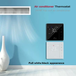 95-240VAC Indoor Refrigeration Air Conditioning Thermostat 2Pipe4pipe Fan Coil Thermostat for heating and cooling 24VAC optional