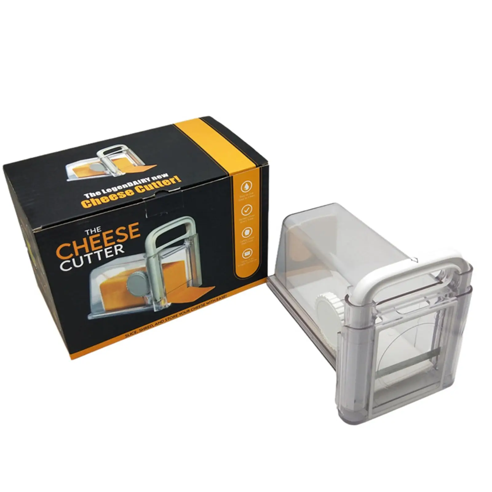 

Cheese Cutter with Container Butter Slicer Chopper 3 Metal Blades Convenient For Refrigerator Fresh Cheese Refrigerated Storage