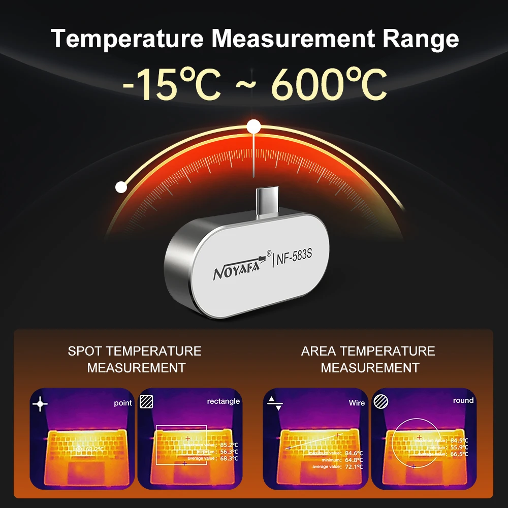 NOYAFA NF-583S Mobile Phone Infrared Thermal Imager Thermal for Android Phone Panel PCB Circuit Repair Imaging Camera Tool