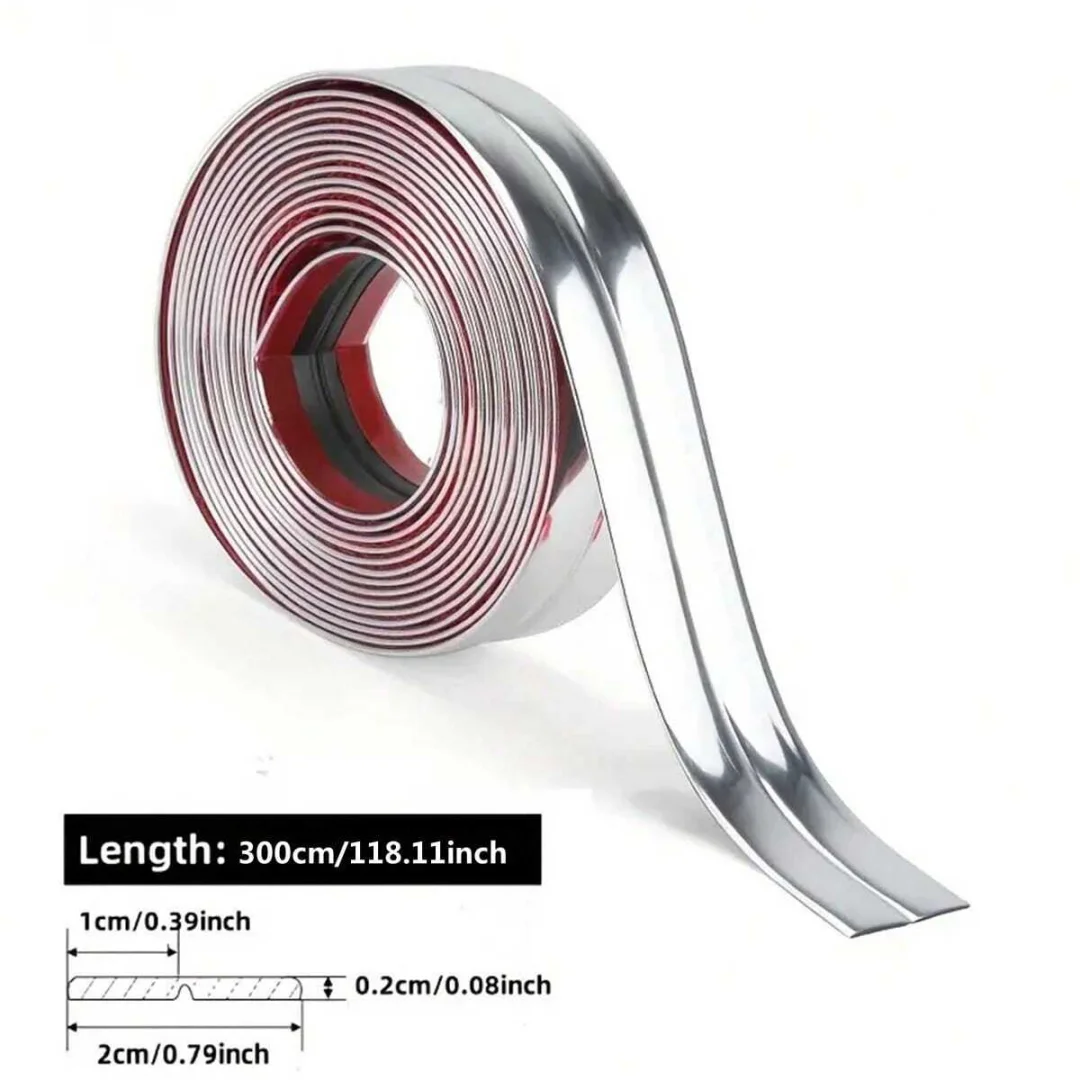 1pc 2cmx3m Self-Adhesive Decorative Trim Tape, PVC Wall Strip for Tile Edging & Corner Finishing