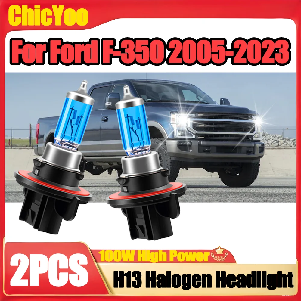 

100W High Power Halogen Lamp Canbus No Error Auto Headlamp Plug And Play 6000K Super Bright White 12V For Ford F-350 2005-2023