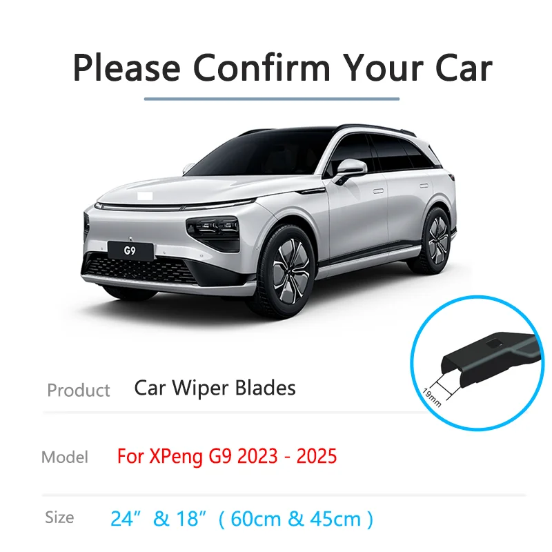 For XPeng G9 2023 2024 2025 Front Rear Wipers Blades Brushes Windows Cleaning Windscreen Replacement Car Auto Parts Accessories