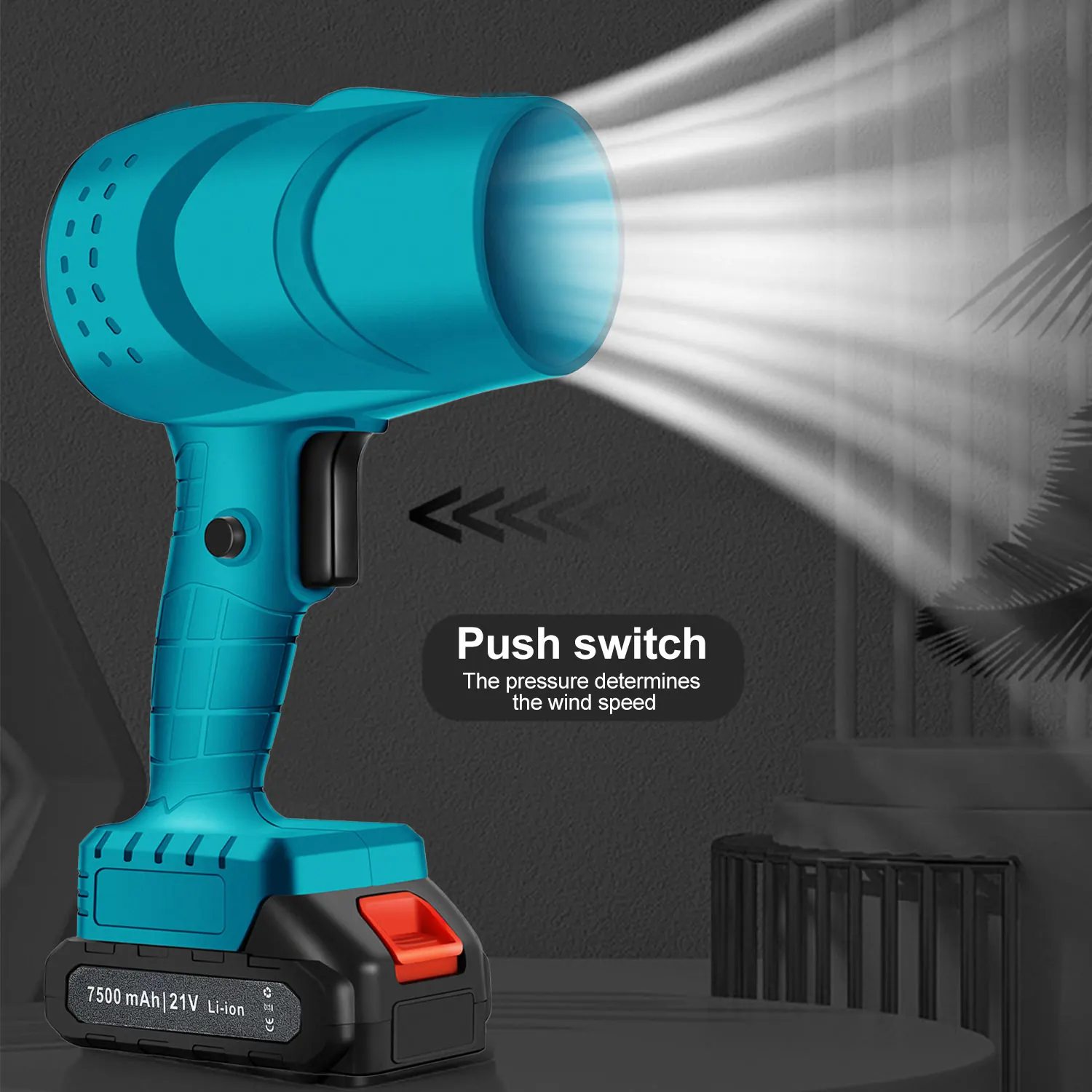 منفاخ توربيني يعمل بالطاقة 36000 دورة في الدقيقة مروحة توربو عنيفة 120 كم/ساعة مجفف شعر عالي السرعة لنفخ أوراق تنظيف السيارة وإزالة الغبار