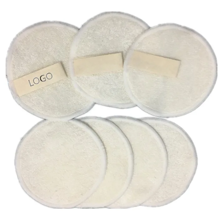 100pcs Custom Logo Reusable Bamboo Make up Remover Pads Organic Cotton Soft Pads