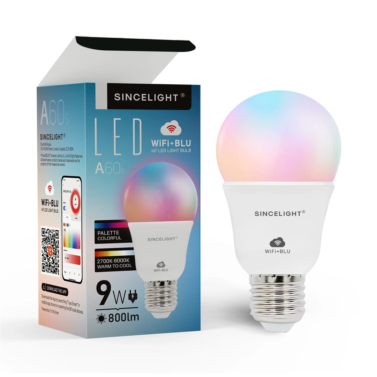 LED Smart Bulbs, Multi Color Changing RGB, Warm to Cool Turnable, WiFi+Blu Dual Connection, Compatible Alexa & Google Assistant