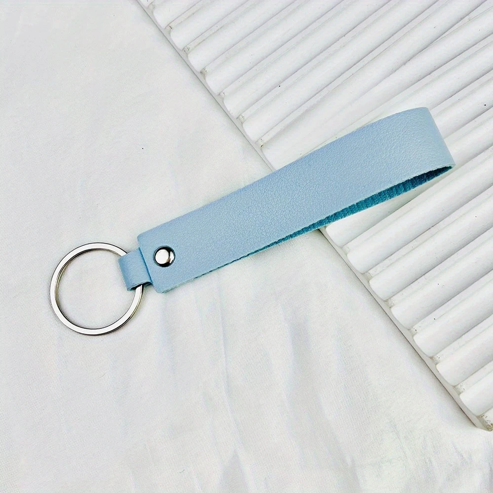 Custom Laser Engraved Faux Leather Keychain, Personalized Gift