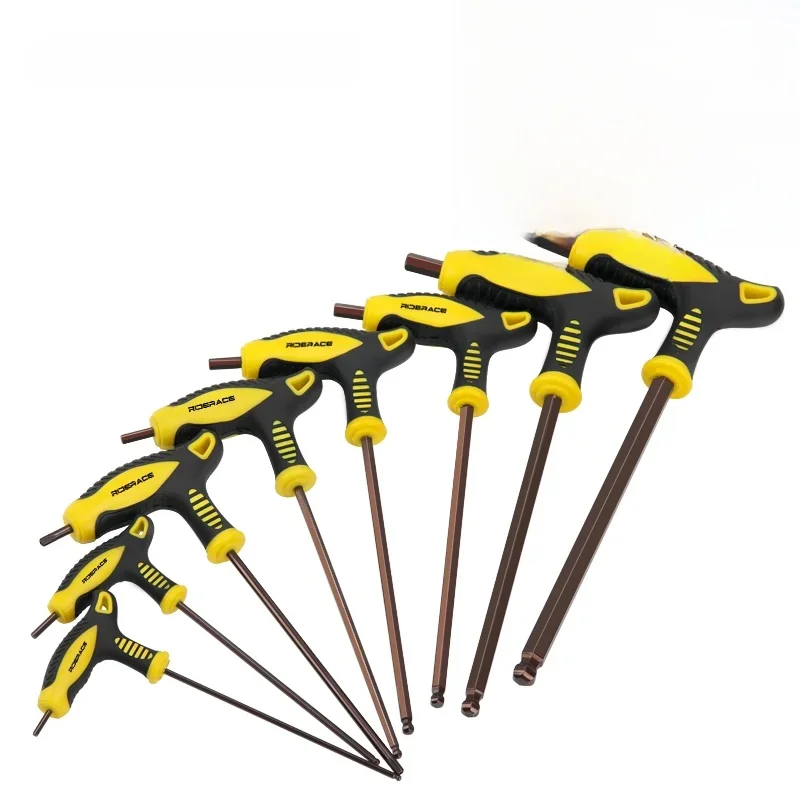 AliExpress riderace T25 2.5/3/4/5/6/8/10mm Bike Hex Key Allen Wrench T-Shaped Extended Plastic Handle With Double Ends Multifunctional Hand Tool