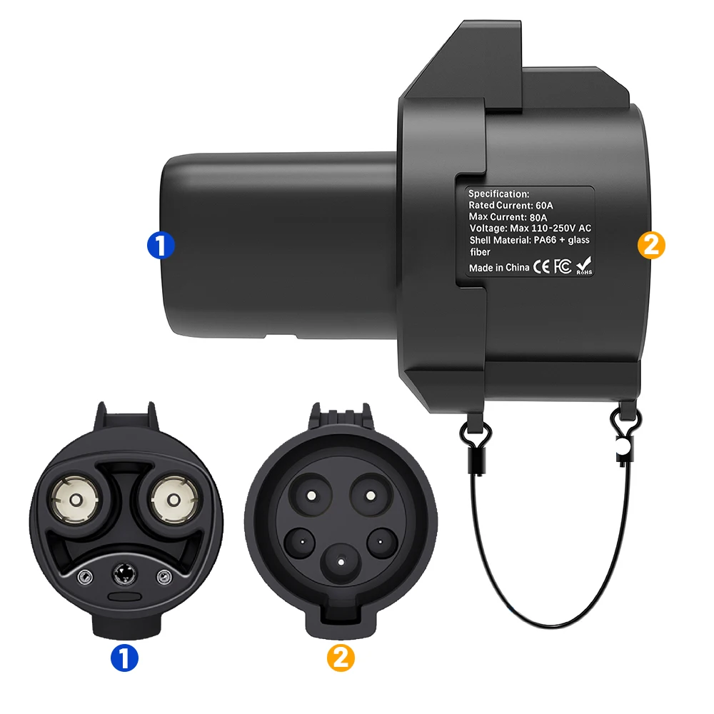 Electric Vehicle Charging Adapter for Type1 J1772 to Teslas Model X Y 3 S for EV Charger Connector EVSE Conversion Gun Socket