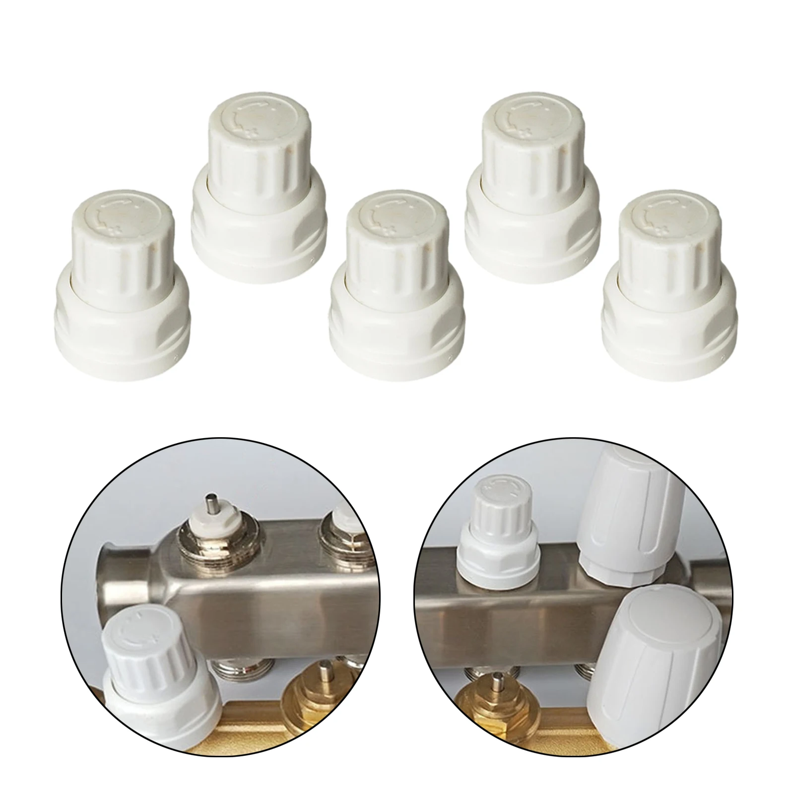 5Pcs Radiator Valve Caps Swivel in adjustable Durable waterproof Direct Replacement for Household Living Room Hotel Winter