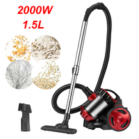 2000W 1.5L Bagless Canister Vacuum Cleaner Multi-Cyclonic Filtration Corded Vacuum for Hard Floors Carpets Pet Hair 220V