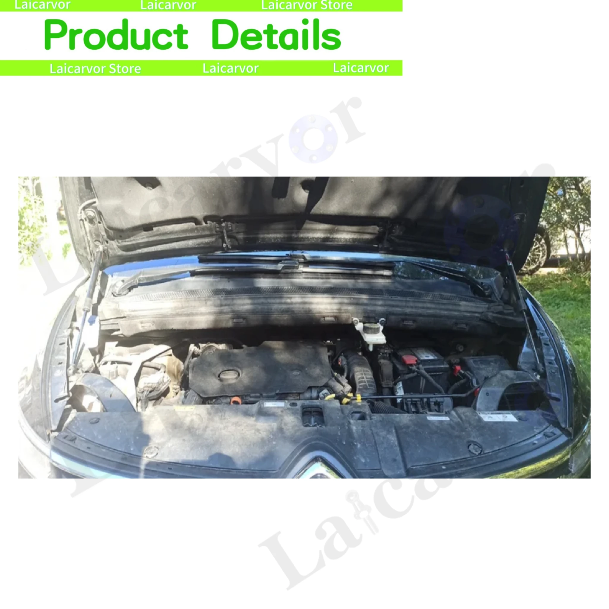 Qty(2) Hood Struts For Citroen C4 Picasso MK2 2013-2020 Front Bonnet Modify Gas Springs Shock Absorbers Lift Supports Dampers