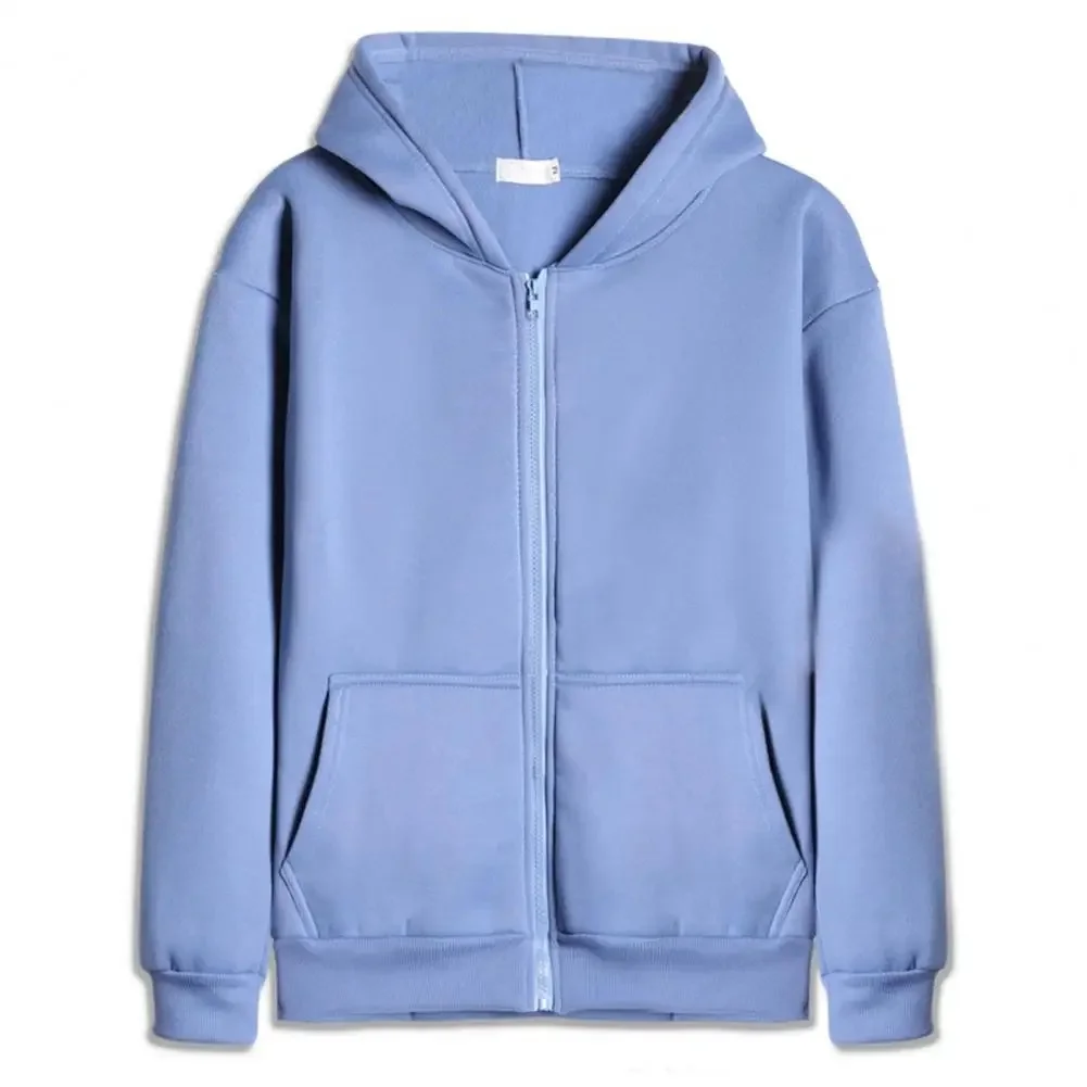 Harajuku Męska bluza z kapturem Gruba ciepła bluza z kapturem Mężczyźni Retro Zip Up Długi rękaw Luźna kurtka Płaszcze Casual Mężczyźni Strój Sportowy — zdjęcie 2