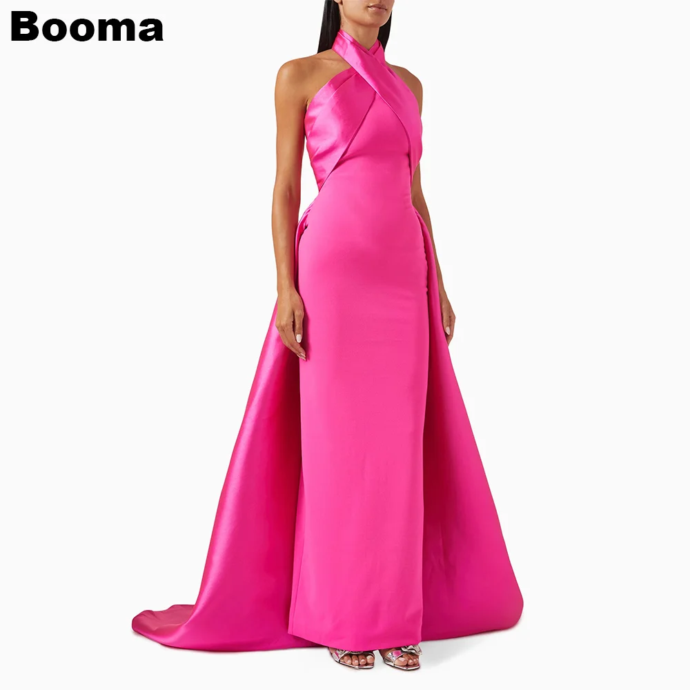 

Booma Elegant Mermiad Evening Dresses for Women Halter Sleeveless Formal Occasion Gowns with Train Long Prom Dress Customized