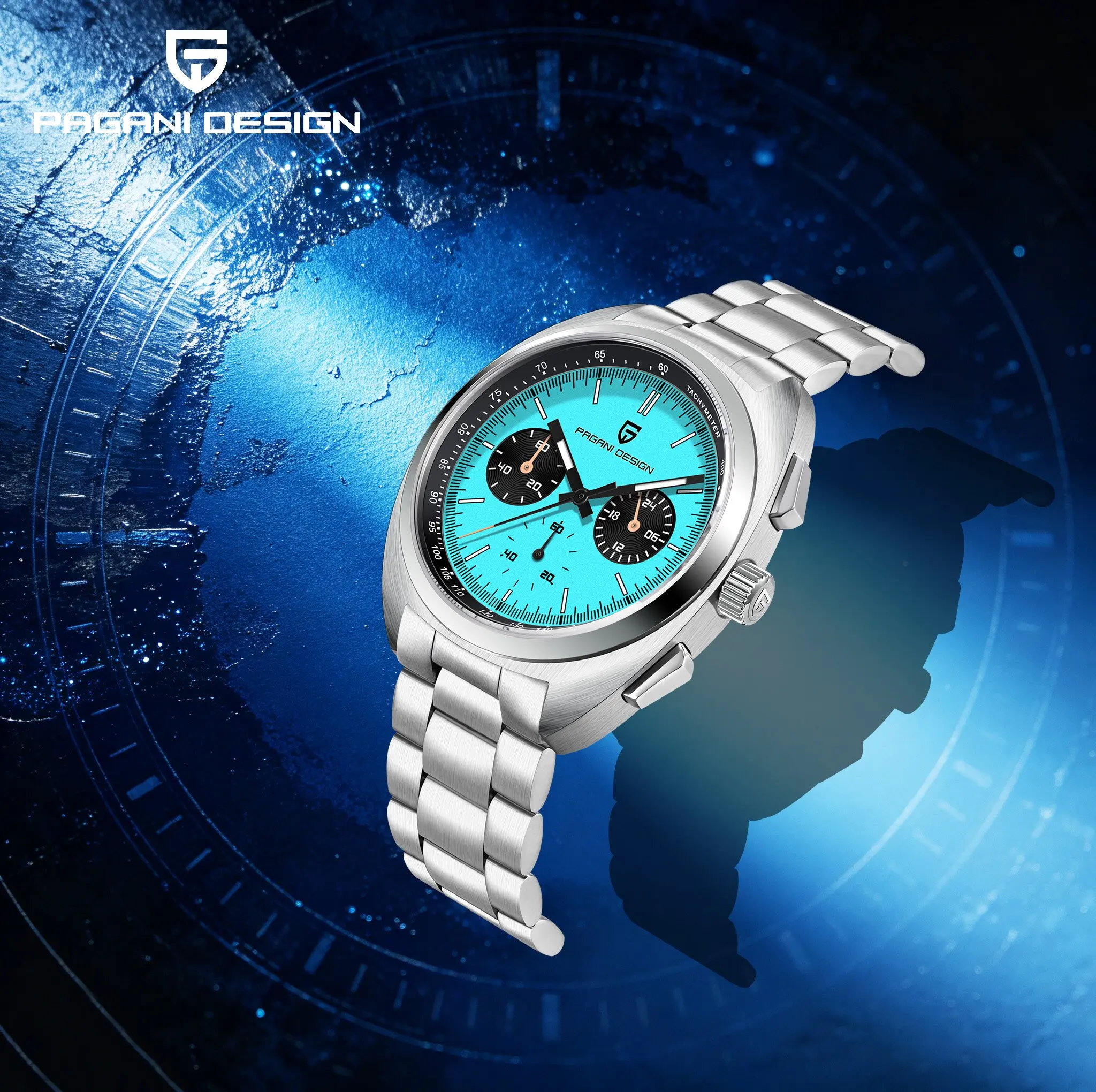 2026 PAGANI DESIGN Light Luxury Fashion Men's Quartz Watch Panda Dial Stainless Tachymeter Sapphire Luminous Diving Watch Reloj