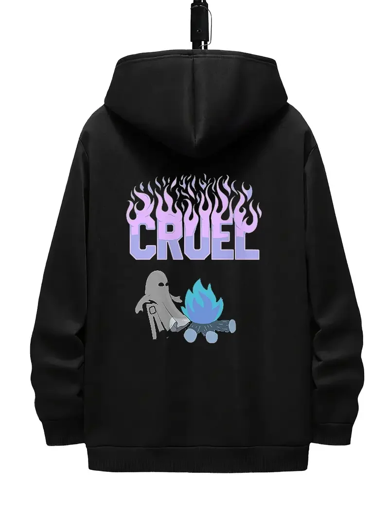 

2024 new men's high-quality hooded sweatshirt, y2k creative printed breathable men's sports street sweatshirt