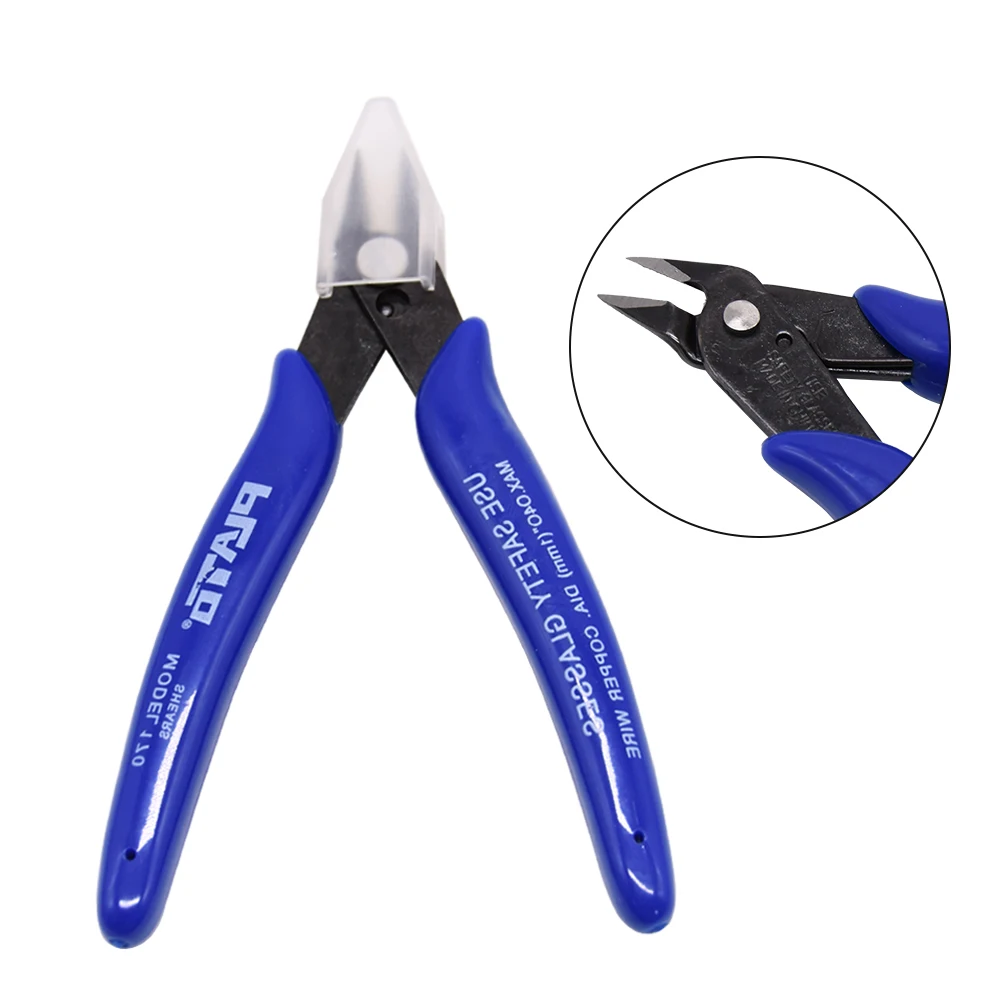 170 Wire Cutter DIY Trimmer Diagonal Side Cutting Cable Nippers Blue Pliers Hand Mini Snips Flush Nipper Trimmer 3D printer part